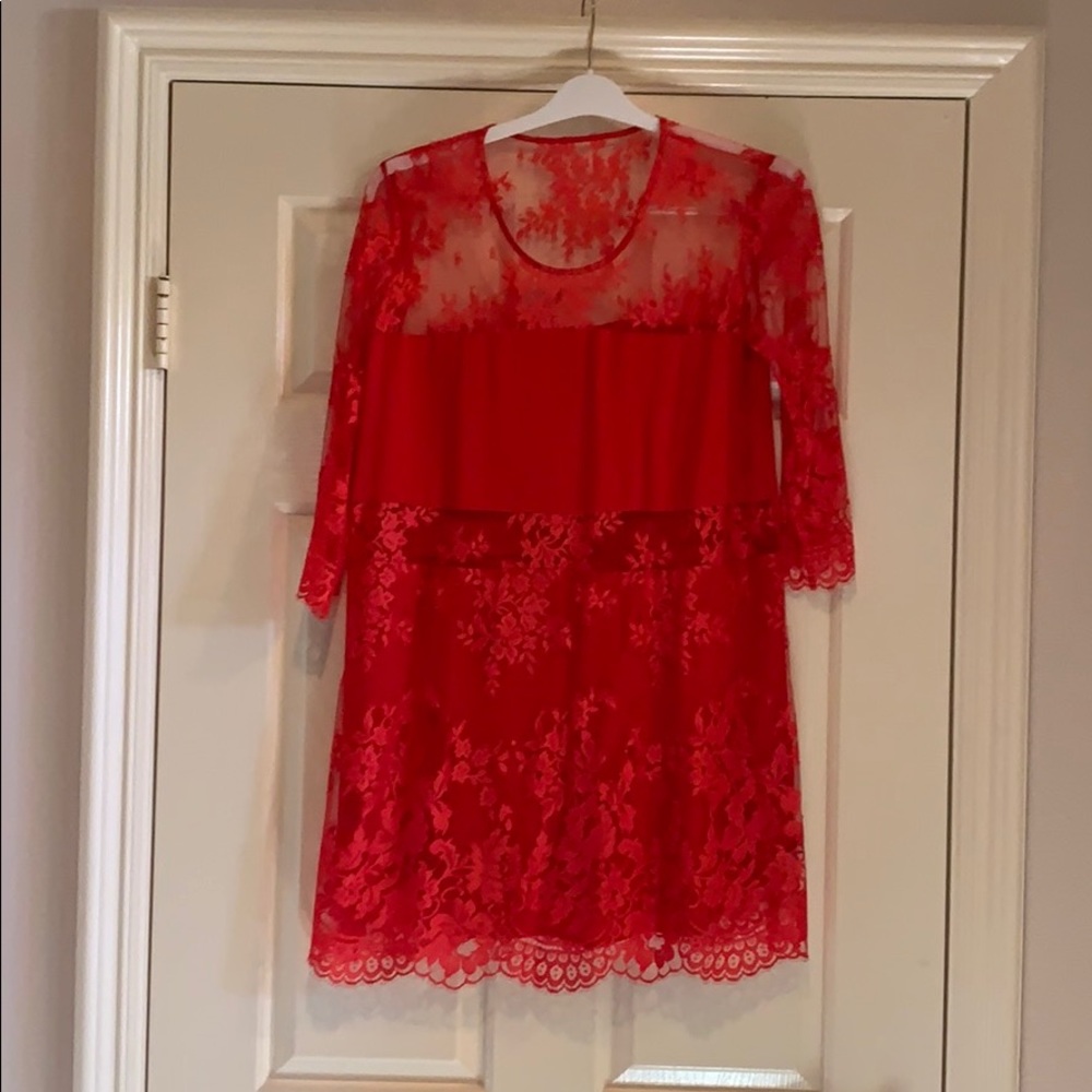 Red mini dress